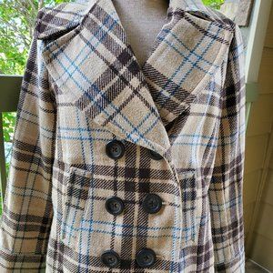 Merona plaid pea jacket